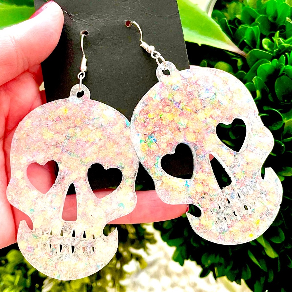 Acrylic Skull Earrings